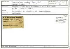Karteikarte zum Belegmaterial von Frondicularia cordai Reuss, 1844
